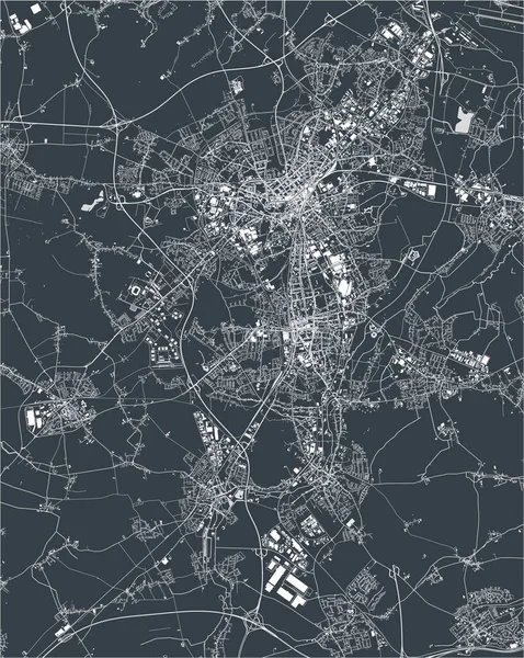 Mapa de la ciudad de Monchengladbach, Alemania — Vector de stock