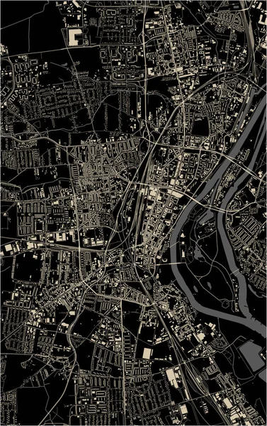 Mapa da cidade de Magdeburg, Alemanha — Vetor de Stock