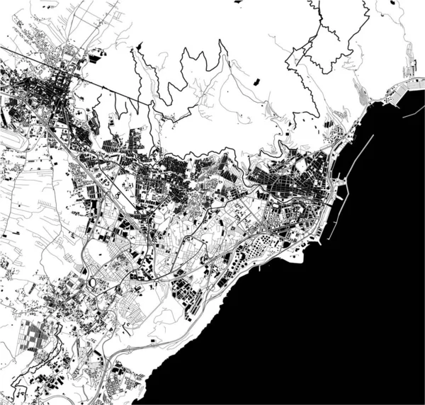 Carte de la ville de Santa Cruz de Tenerife, Espagne — Image vectorielle