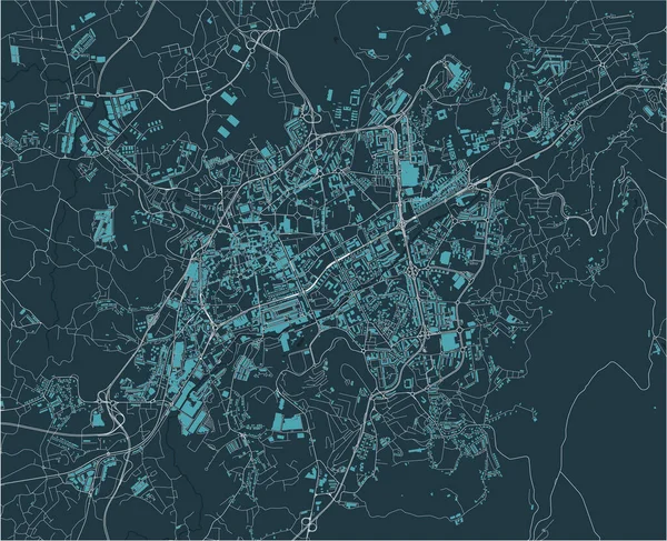 Mappa della città di Braga, Portogallo — Vettoriale Stock