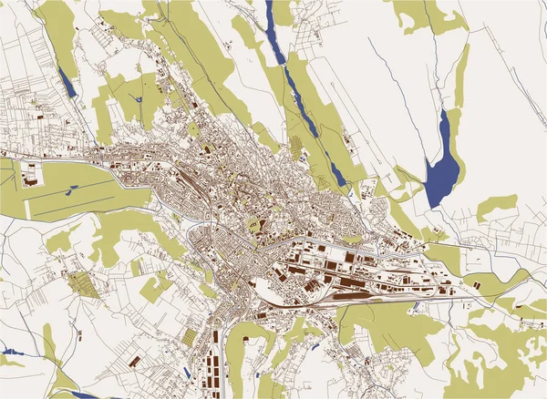 Mapa de la ciudad de Iasi, Rumania — Vector de stock