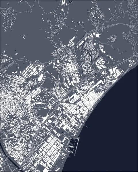 西班牙巴达洛纳市地图 — 图库矢量图片