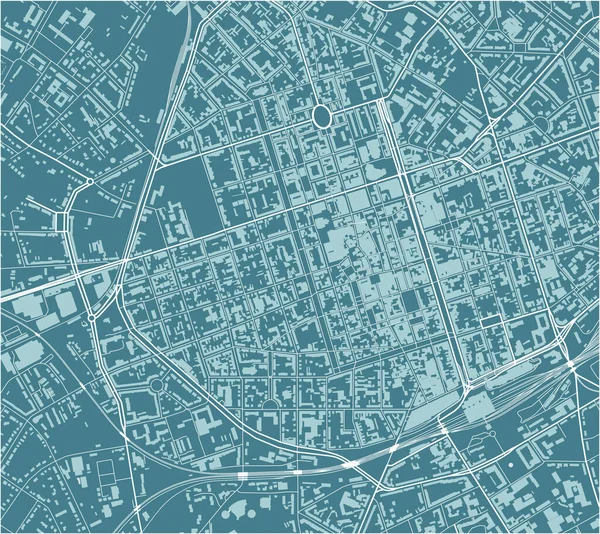 Mapa da cidade de Krefeld, Alemanha — Vetor de Stock