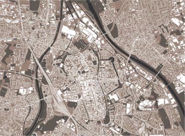 Almanya 'nın Augsburg şehrinin haritası