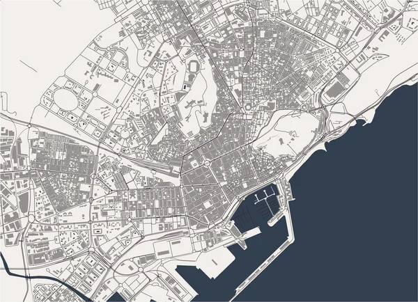 Karte der Stadt Alicante, Spanien — Stockvektor