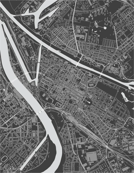 Mapa da cidade de Mannheim, Alemanha — Vetor de Stock