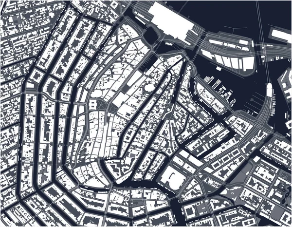 荷兰阿姆斯特丹市地图 — 图库矢量图片