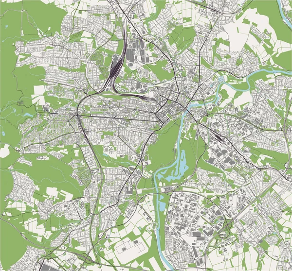 Karta över staden Kassel, Tyskland — Stock vektor