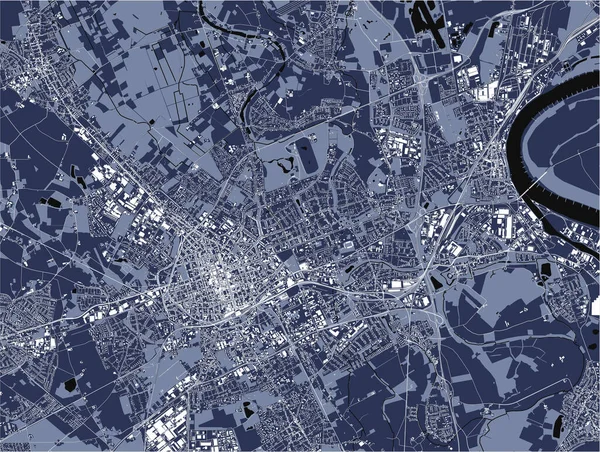 Mapa de la ciudad de Krefeld, Alemania — Vector de stock