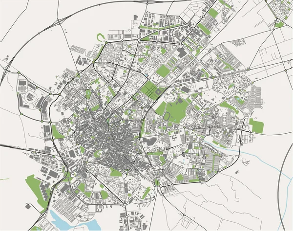 Mapa da cidade de Jerez de la Frontera, Espanha —  Vetores de Stock