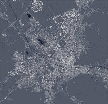 Almanya 'nın Freiburg im Breisgau şehrinin haritası