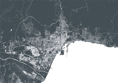 İspanya 'nın Malaga şehrinin haritası