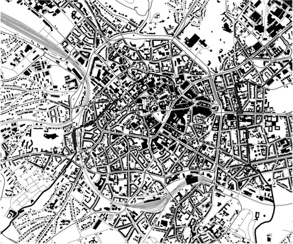 Mappa della città di Aquisgrana, Germania — Vettoriale Stock