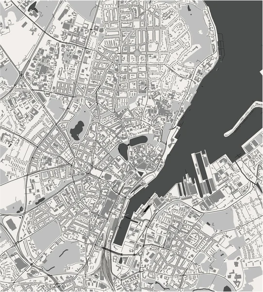 Mappa della città di Kiel, Germania — Vettoriale Stock