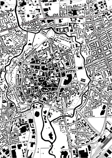 Peta kota Braunschweig, Jerman - Stok Vektor
