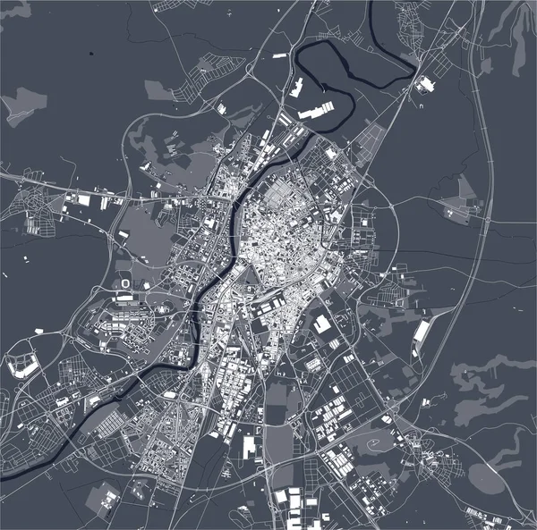 Peta kota Valladolid, Spanyol - Stok Vektor