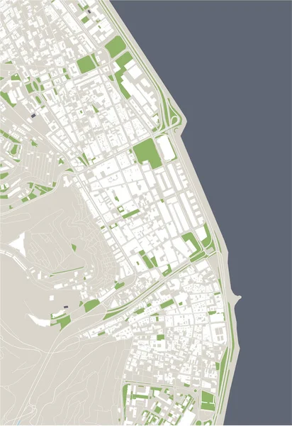 Mapa de la ciudad de Las Palmas de Gran Canaria, España — Vector de stock