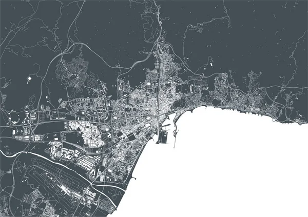 西班牙马拉加市地图 — 图库矢量图片