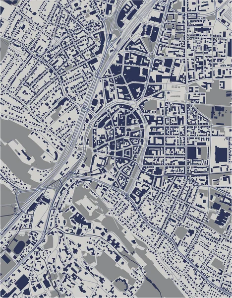 Mapa da cidade de Bielefeld, Alemanha — Vetor de Stock