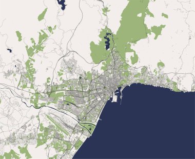 İspanya 'nın Malaga şehrinin haritası