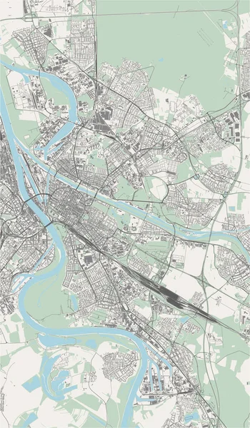 Karte der Stadt Mannheim, Deutschland — Stockvektor