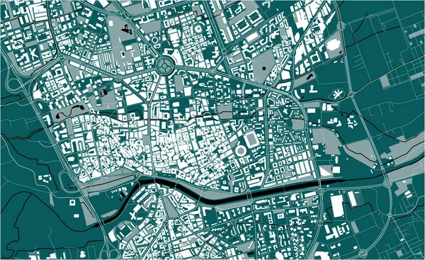 Χάρτης της πόλης της Μούρθια, Ισπανία — Διανυσματικό Αρχείο