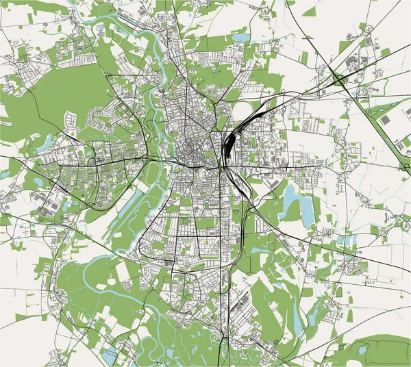 Mapa da cidade de Halle, Alemanha —  Vetores de Stock
