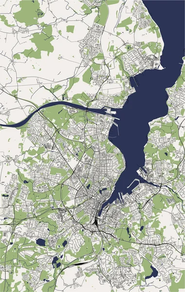 Mapa města Kiel, Německo — Stockový vektor