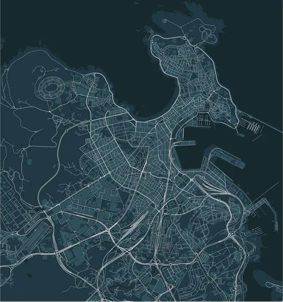 Mapa da cidade de A Coruna, Espanha — Vetor de Stock