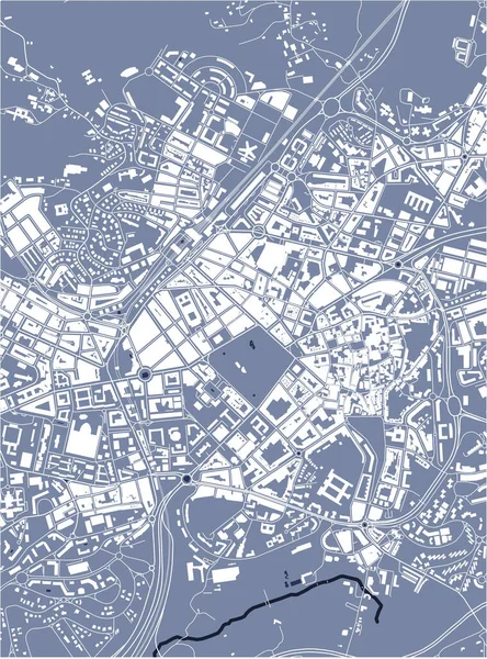 Carte de la ville de Oviedo, Espagne — Image vectorielle