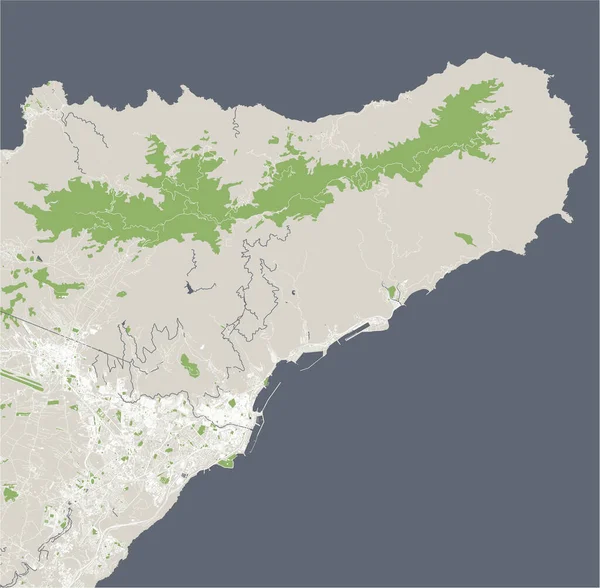 スペインのサンタ・クルス・デ・テネリフェ市の地図 — ストックベクタ