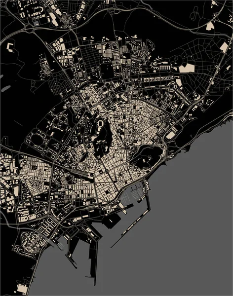 Mapa de la ciudad de Alicante, España — Archivo Imágenes Vectoriales