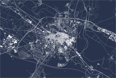 İspanya 'nın Zaragoza şehrinin haritası