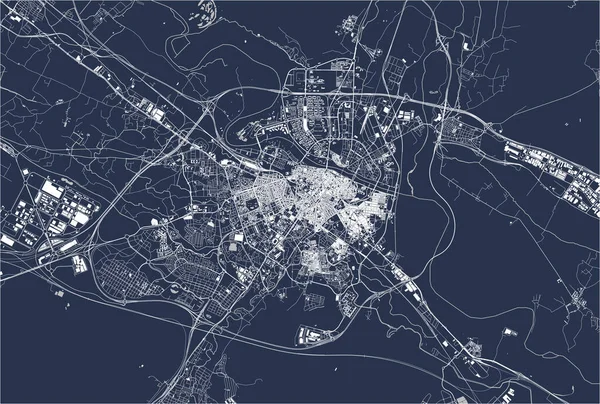 Mapa da cidade de Zaragoza, Espanha — Vetor de Stock