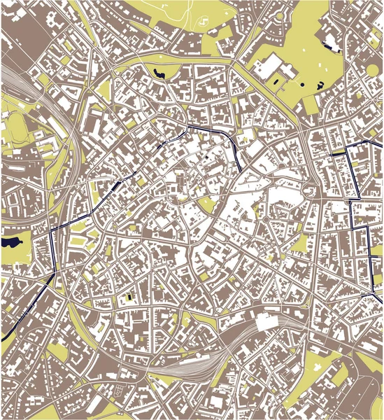 Mapa da cidade de Aachen, Alemanha —  Vetores de Stock