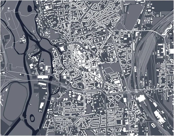 Carte de la ville de Halle, Allemagne — Image vectorielle