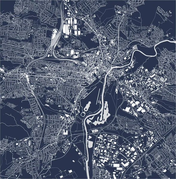 Mapa da cidade de Kassel, Alemanha — Vetor de Stock