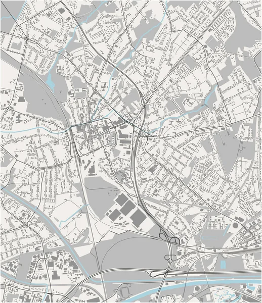 Карта города Оберхаузен, Германия — стоковый вектор