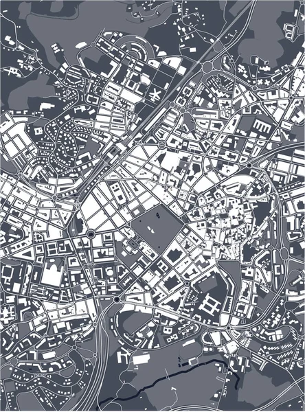 Kaart van de stad Oviedo, Spanje — Stockvector