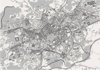 İspanya 'nın Oviedo şehrinin haritası