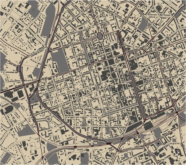 Карта города Крефельд, Германия — стоковый вектор