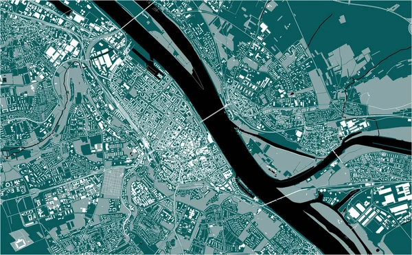 Mapa da cidade de Mainz, Alemanha — Vetor de Stock