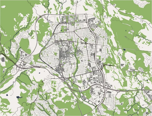 Mapa de la ciudad de Terrassa, España — Vector de stock