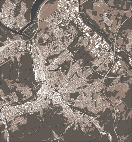 Mapa de la ciudad de Hagen, Alemania — Vector de stock