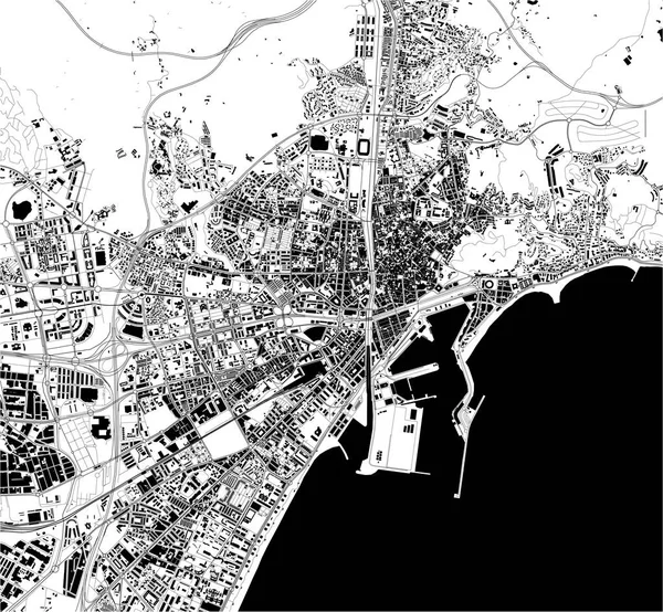 Карта міста Малага (Іспанія). — стоковий вектор