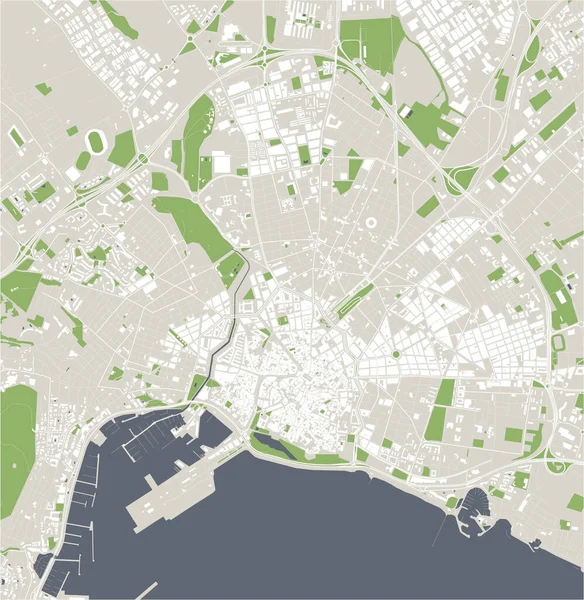 Mapa de la ciudad de Palma, España — Vector de stock