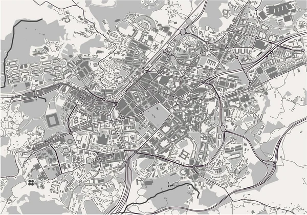 Mapa da cidade de Oviedo, Espanha Gráficos Vetores
