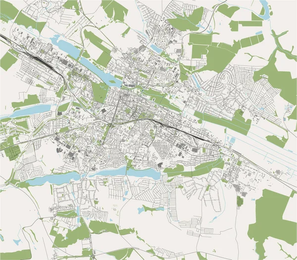 Mapa da cidade de Khmelnytskyi, Ucrânia — Vetor de Stock