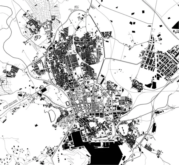 Kaart van de stad Cartagena, Spanje — Stockvector
