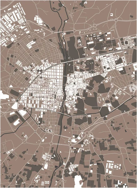 Mapa da cidade de Elche, Espanha Ilustração De Bancos De Imagens